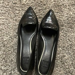White House Black Market black sequined flats size 9 1/2.